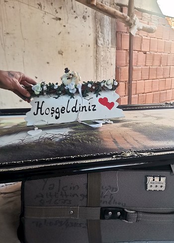 Çiçekli Hoşgeldiniz Dekoratif Tabela