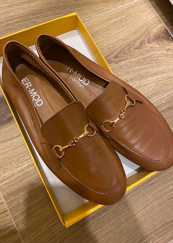 Marjin Kahverengi Deri Tokalı Kadın Loafer