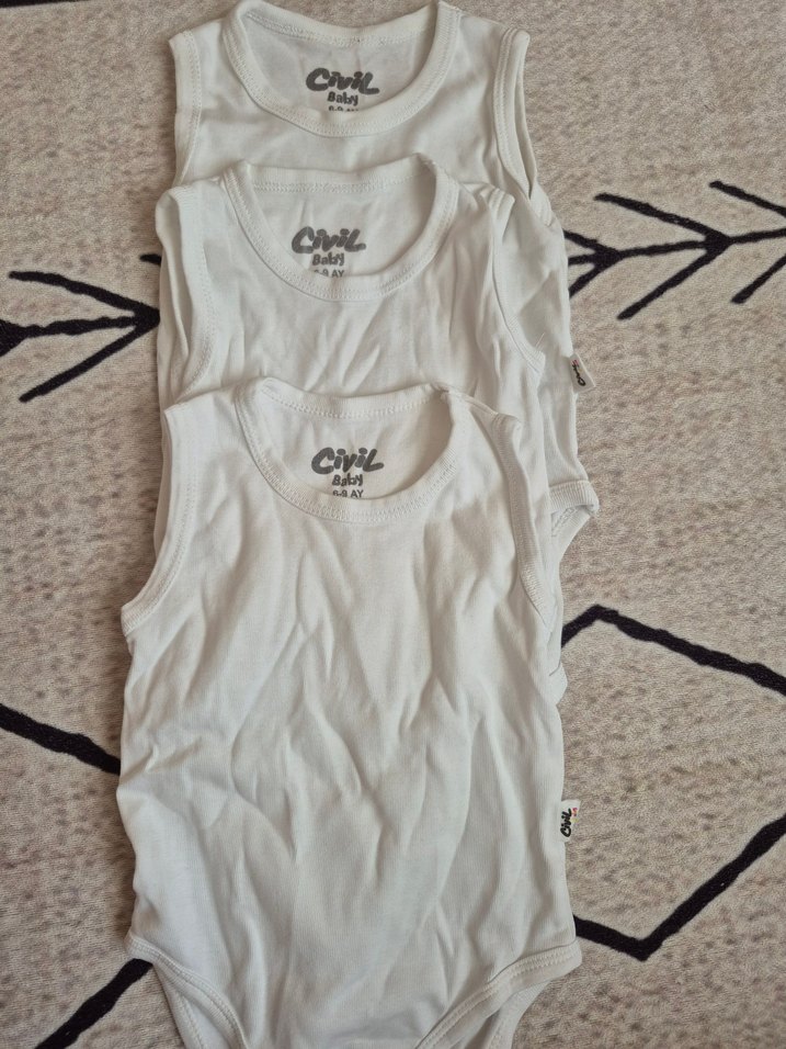 Bebek 6-9 Ay Beyaz Baskılı Atlet - Görsel 3