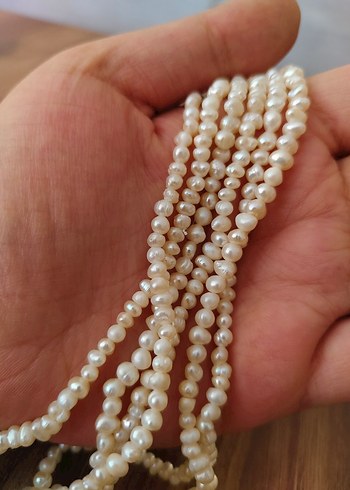 Gerçek Beyaz İnci Midi Kadın Kolye