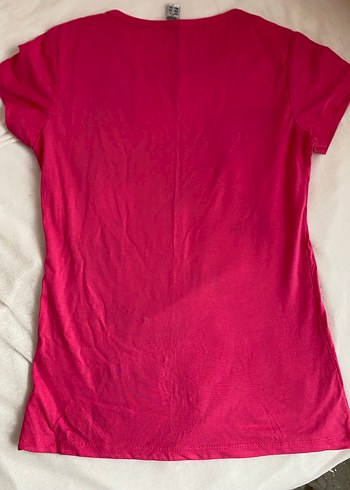 Kelebek Baskılı Kız Tişörtü, Koyu Pembe - Görsel 3