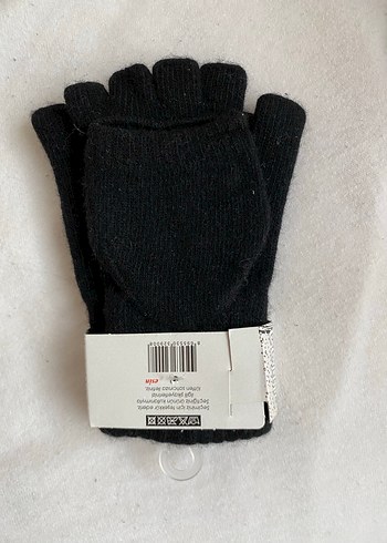 Siyah Örgü Kadın Eldiven - Görsel 2