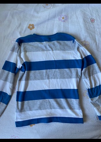 Mavi Gri Çizgili Erkek Sweatshirt - Görsel 3