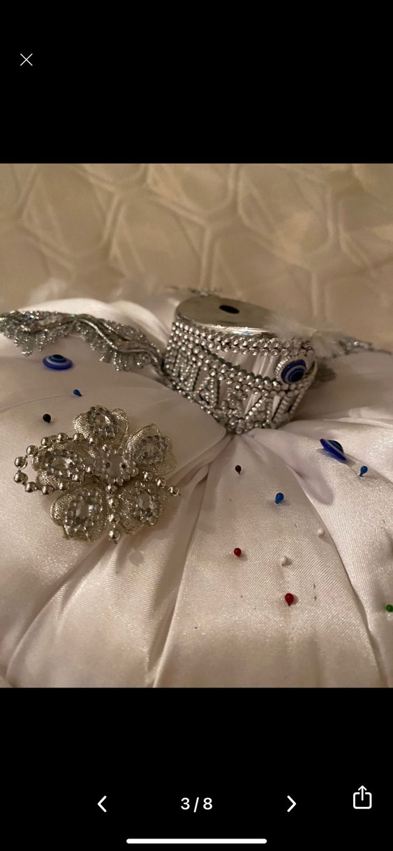 Beyaz Fırfırlı Düğün Aksesuarı - Görsel 2