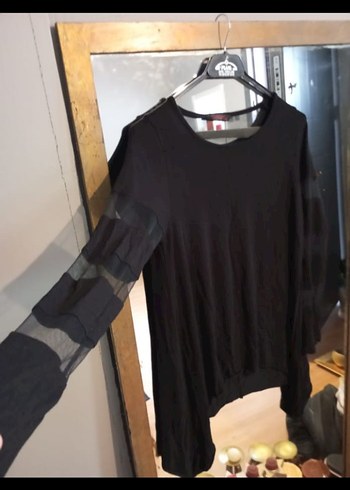 Siyah Uzun Kollu Gotik Kadın Bluz