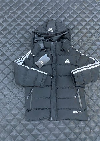 Erkek Siyah Adidas Kapüşonlu Mont 6 15 yas arası