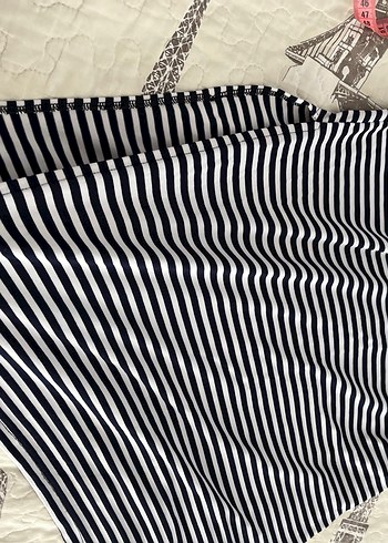 Çizgili Pilili Midi Hamile Eteği - Görsel 2