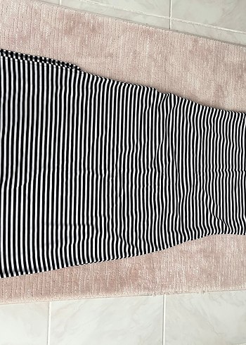 Çizgili Pilili Midi Hamile Eteği - Görsel 4