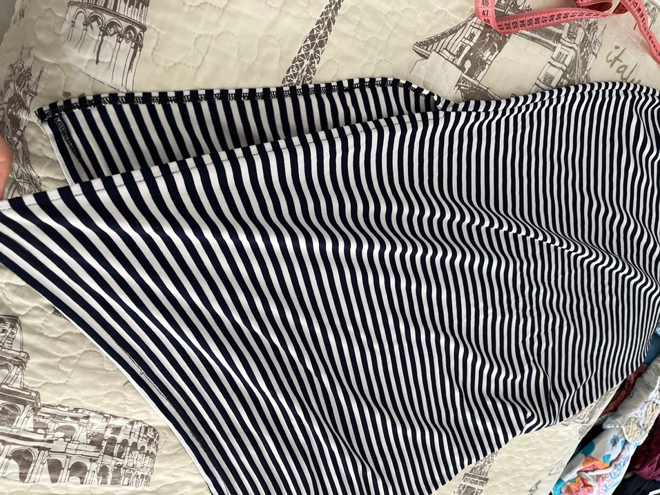 Çizgili Pilili Midi Hamile Eteği - Görsel 2