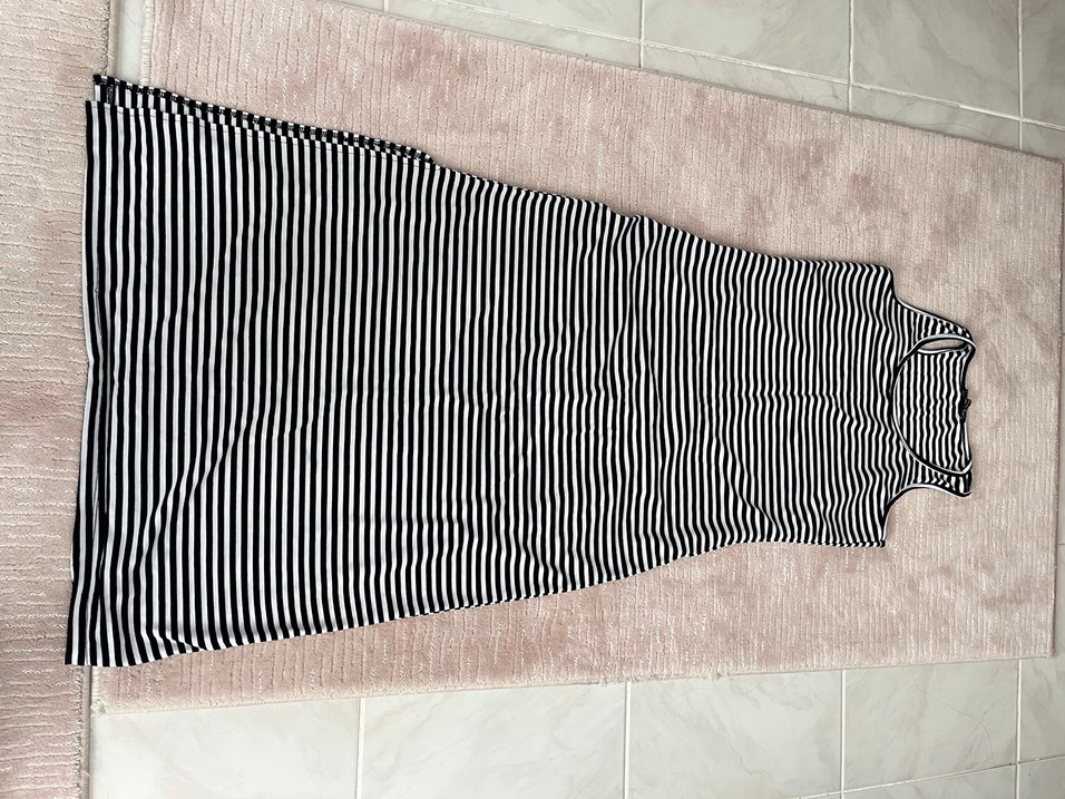 Çizgili Pilili Midi Hamile Eteği - Görsel 4