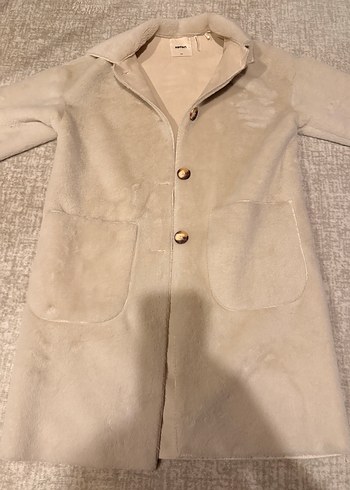 Süet Kürklü Bej Midi Kadın Kaban - Görsel 2