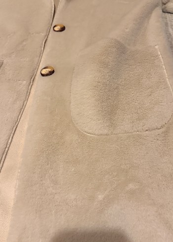 Süet Kürklü Bej Midi Kadın Kaban - Görsel 6