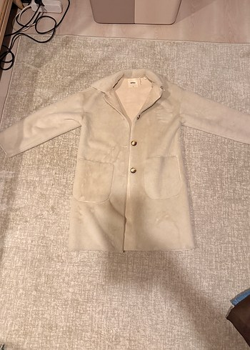 Süet Kürklü Bej Midi Kadın Kaban - Görsel 4