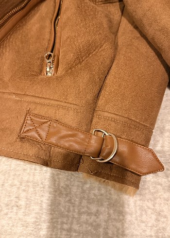 Kahverengi Süet Kürk Detaylı Kadın Ceket - Görsel 10