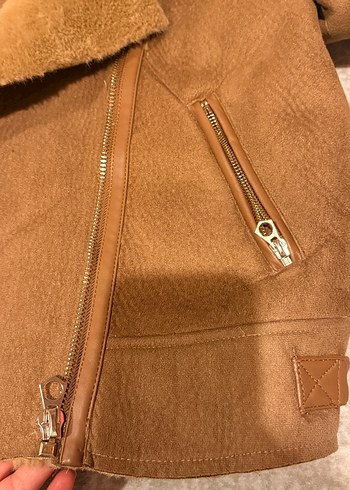 Kahverengi Süet Kürk Detaylı Kadın Ceket - Görsel 13