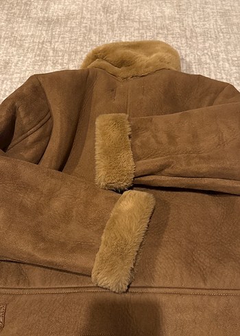 Kahverengi Süet Kürk Detaylı Kadın Ceket - Görsel 16