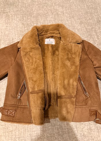 Kahverengi Süet Kürk Detaylı Kadın Ceket - Görsel 6
