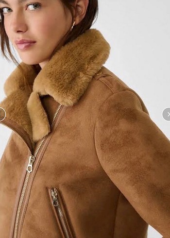 Kahverengi Süet Kürk Detaylı Kadın Ceket - Görsel 2