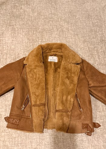 Kahverengi Süet Kürk Detaylı Kadın Ceket - Görsel 7