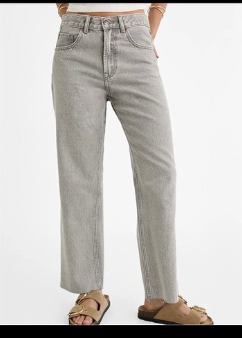 Gri Kadın Denim Jean