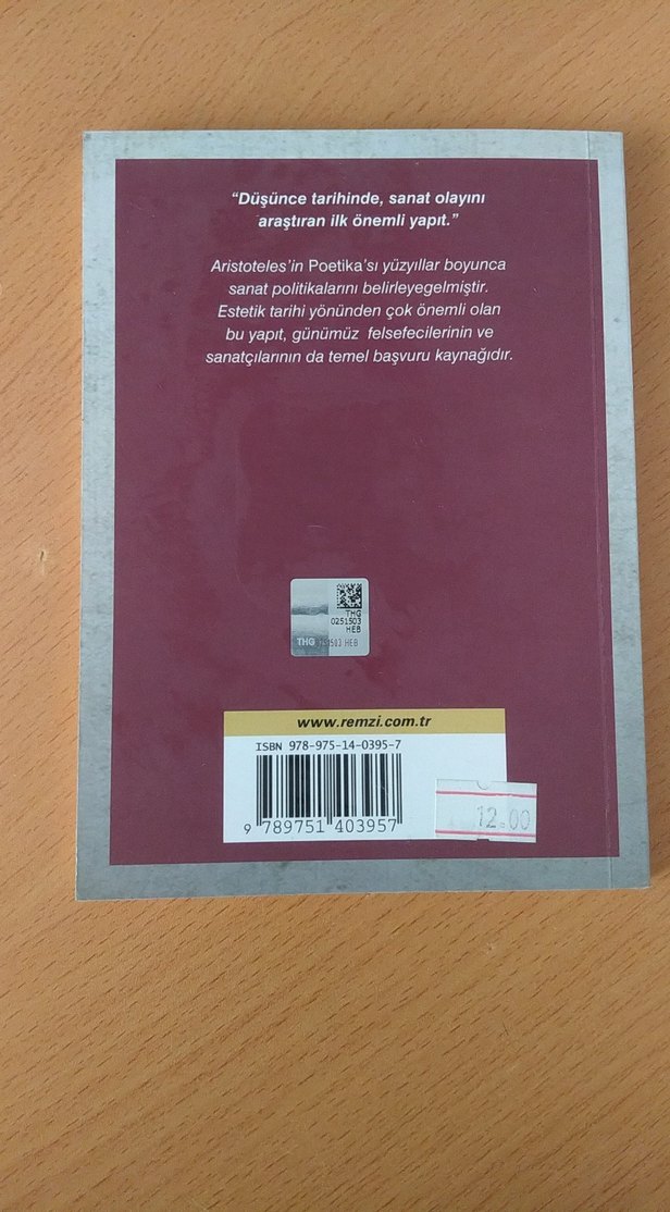 Aristoteles Poëtika - Remzi Kitabevi - Görsel 3
