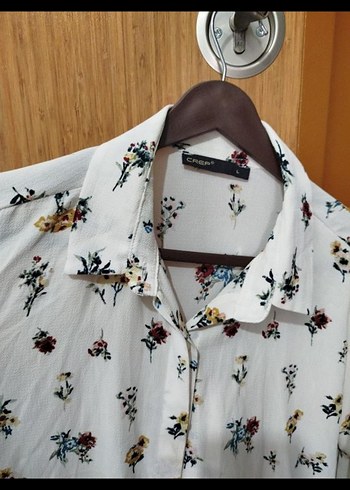 Çiçek Desenli Uzun Kollu Kadın Gömlek - Görsel 4