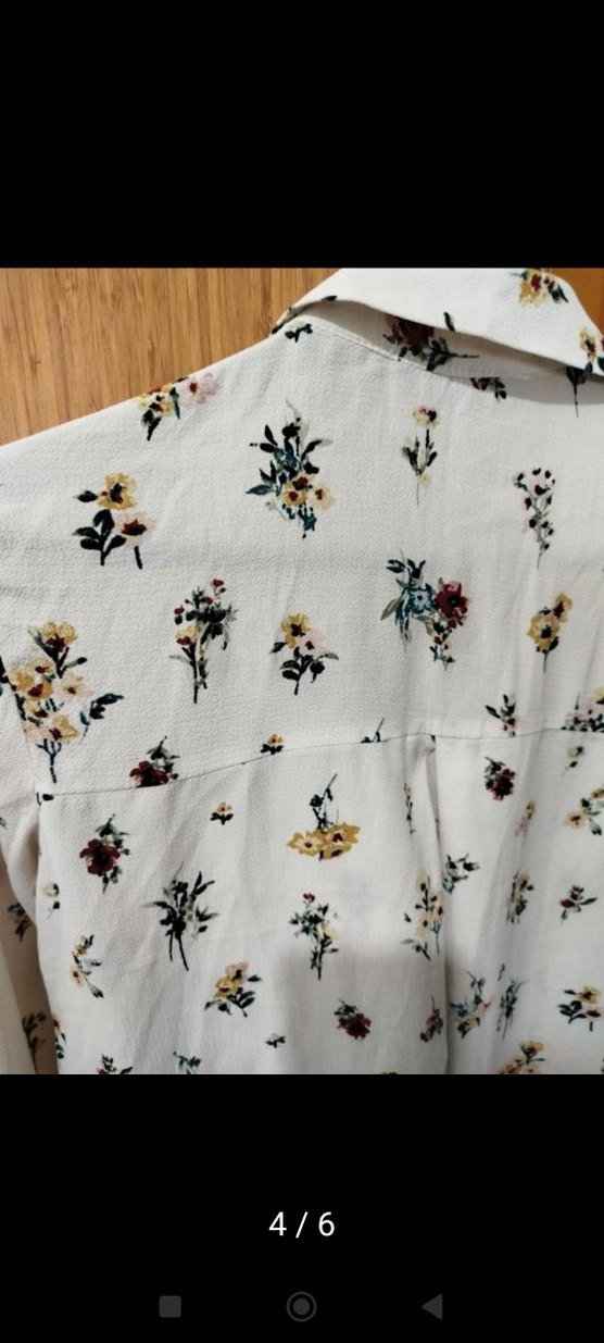 Çiçek Desenli Uzun Kollu Kadın Gömlek - Görsel 5