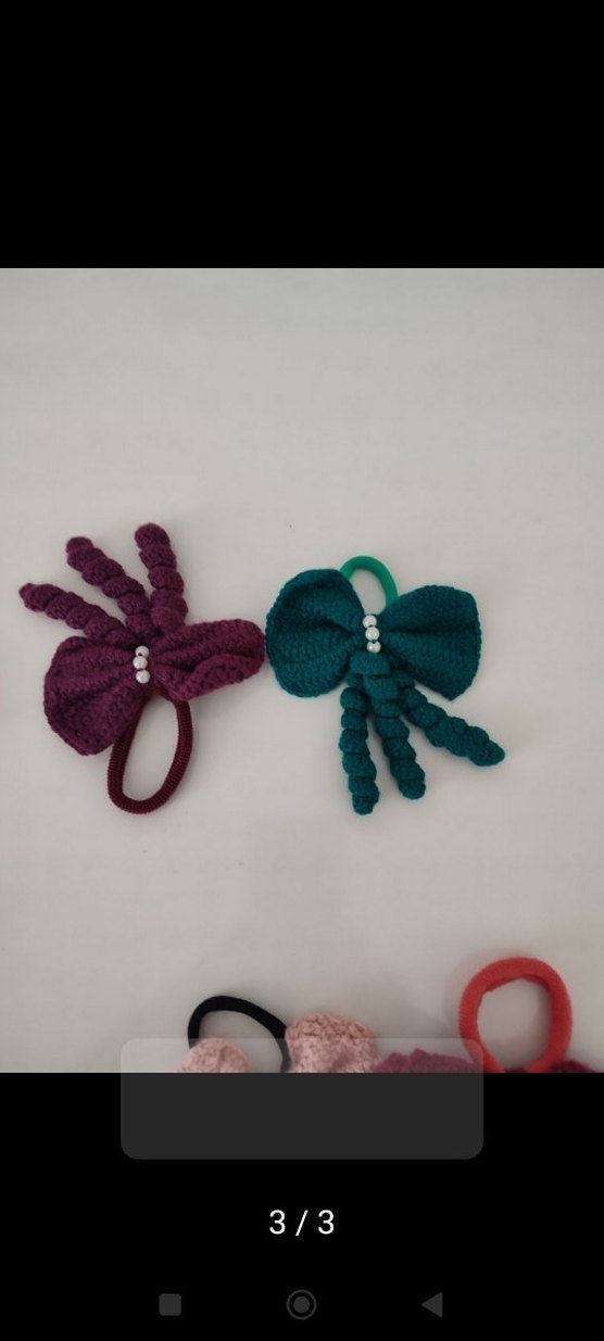 Renkli Nakışlı Fiyonk Saç Tokaları - Görsel 3