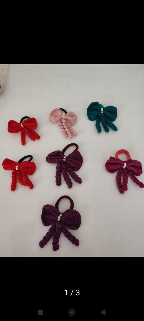 Renkli Nakışlı Fiyonk Saç Tokaları - Görsel 2