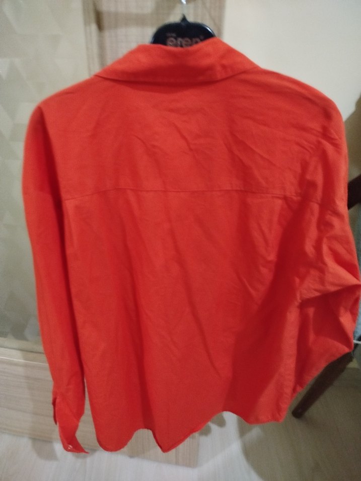 turuncu kadın gömlek - Görsel 4