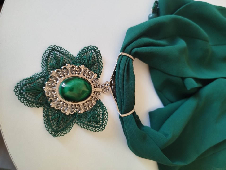 iğne oyası kolye, fular - Görsel 4