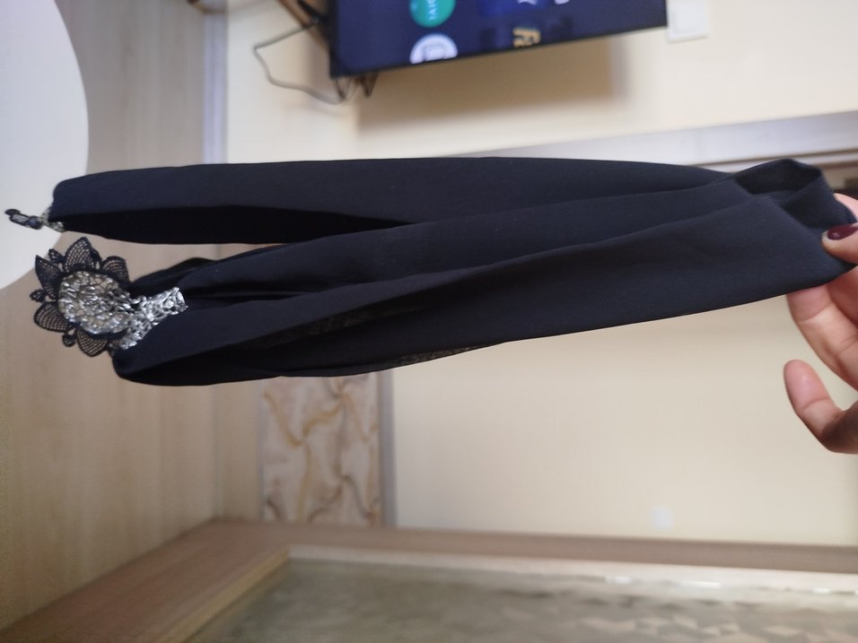 Dantel Detaylı Siyah Gotik Kadın Fular - Görsel 5