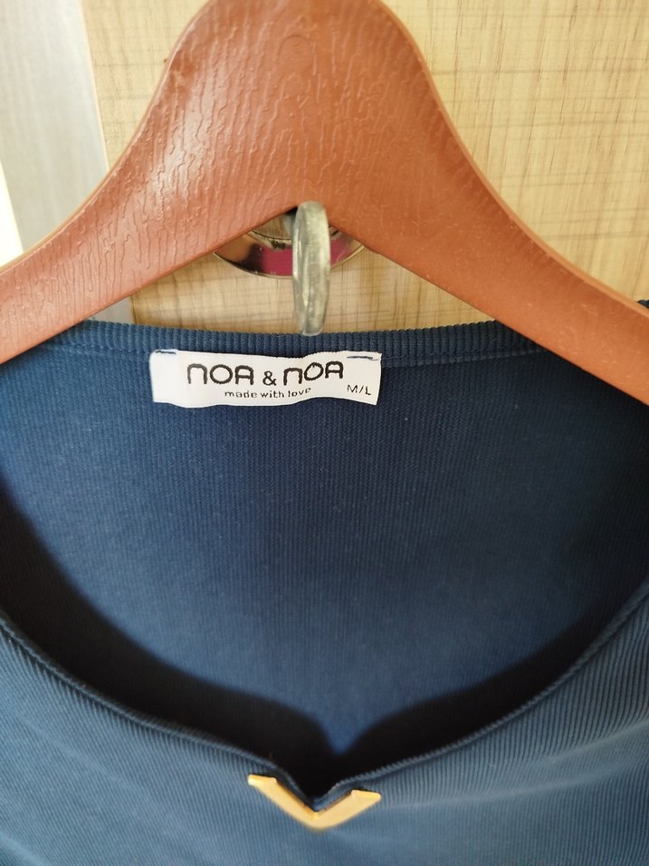 lacivert  yaka detaylı Kadın bluz - Görsel 2