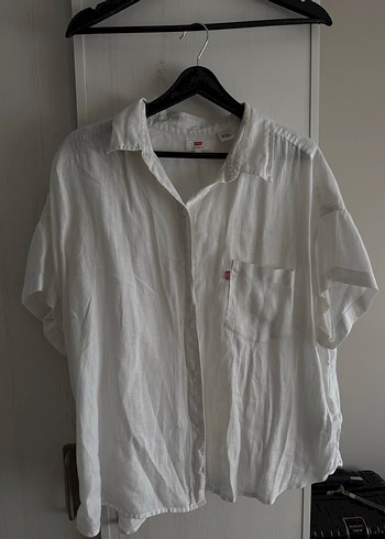 Levis Oversize Keten Kisa Kollu Gomlek