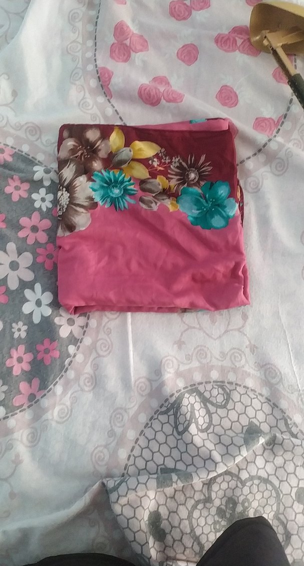 Pembe Çiçek Desenli Kadın Fular - Görsel 2