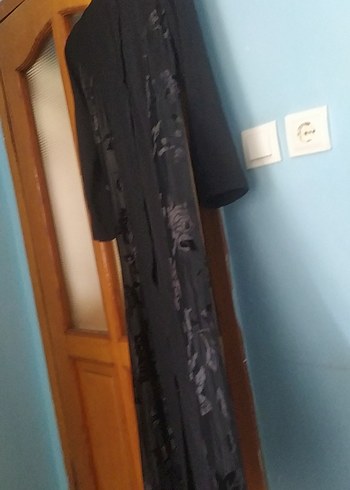 Siyah Uzun Kadın Ofis Kabanı - Görsel 5