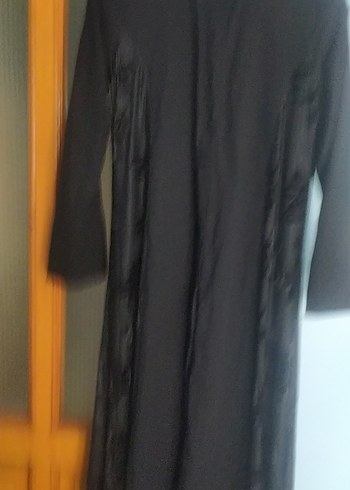 Siyah Uzun Kadın Ofis Kabanı - Görsel 3