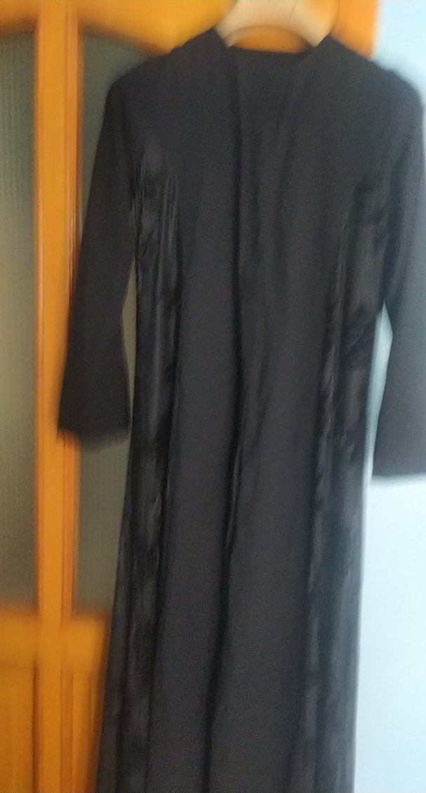 Siyah Uzun Kadın Ofis Kabanı - Görsel 3