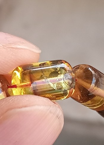 orjinal fosilli damla kehribar tesbih - Görsel 6