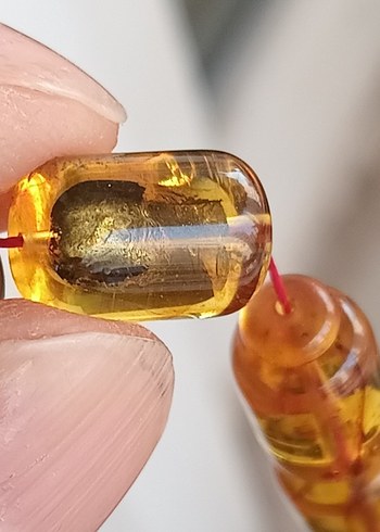 orjinal fosilli damla kehribar tesbih - Görsel 8