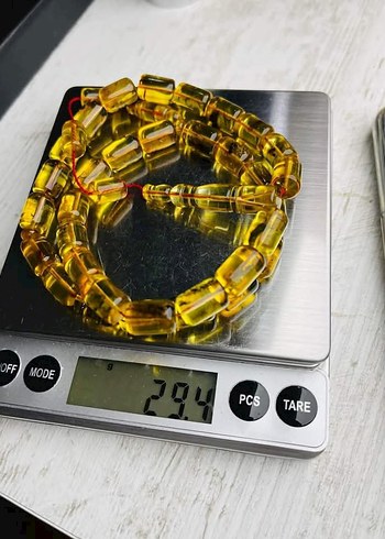 orjinal fosilli damla kehribar tesbih - Görsel 9