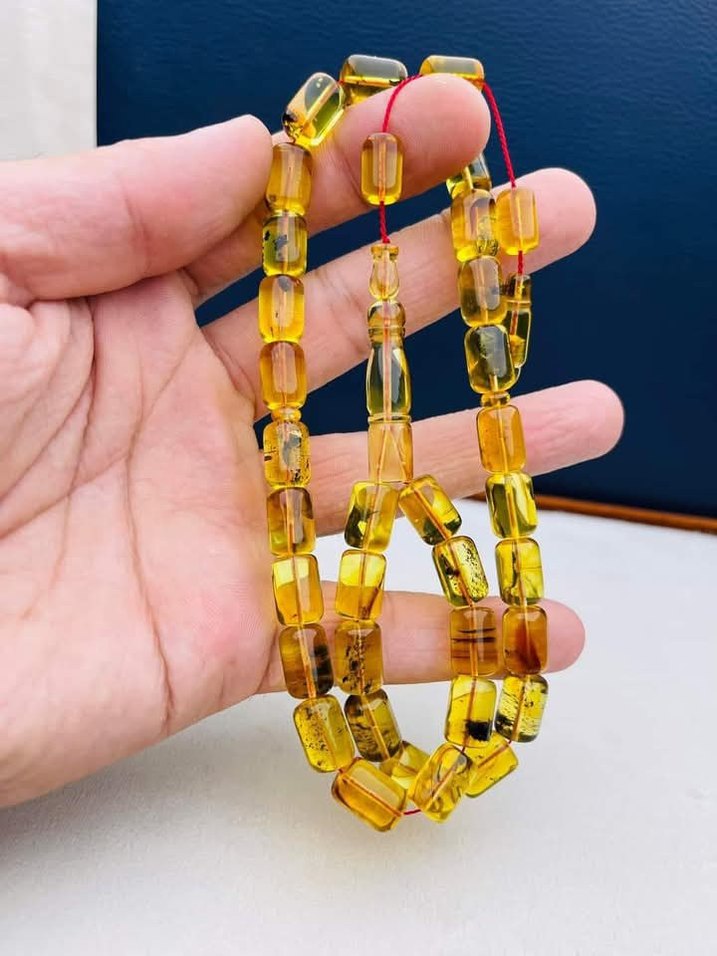 orjinal fosilli damla kehribar tesbih - Görsel 4