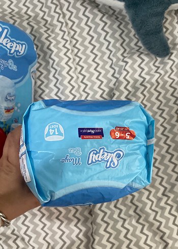 6 Beden: 16+ kg Beden Renk Sleepy Mayo Bez 5-6 Numara 11-25 KG 14 Adet