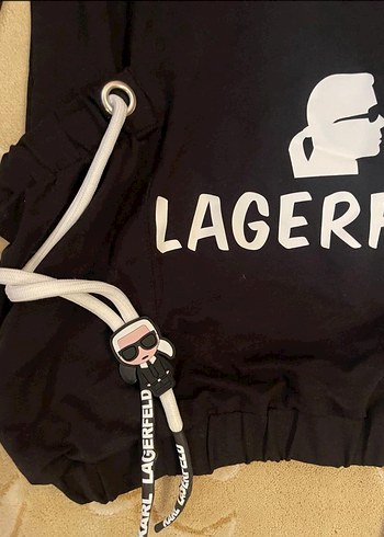 Karl Lagerfeld Beli Bağcıklı Siyah Kadın Sweatshirt