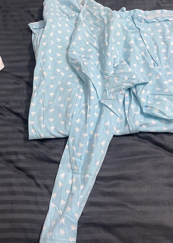 Mavi V Yakalı Hamile ve Emzirme Gecelik - Görsel 2