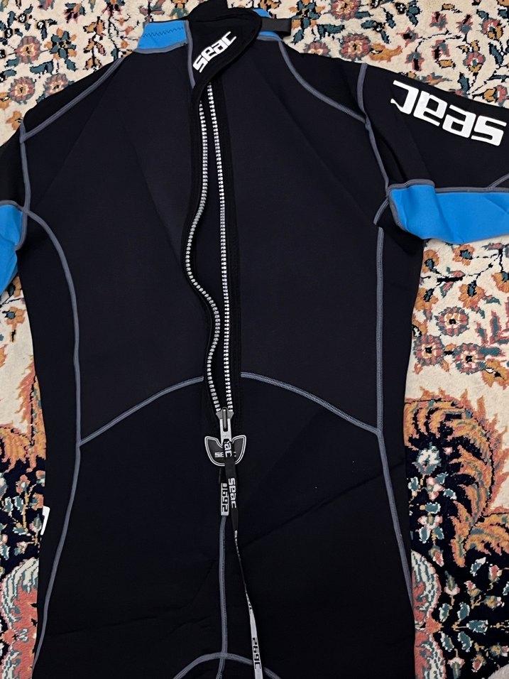 Erkek Lacivert Fermuarlı Uzun Mayo,Dalış elbisesi - Görsel 4