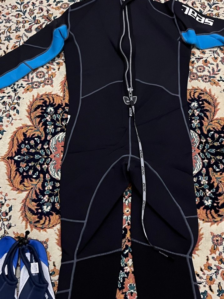 Erkek Lacivert Fermuarlı Uzun Mayo,Dalış elbisesi - Görsel 2