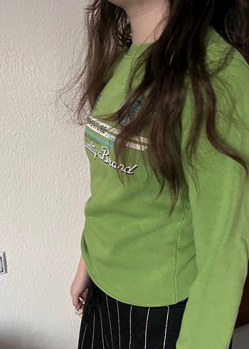 Yeşil Baskılı çocuk  Sweatshirt - Görsel 2