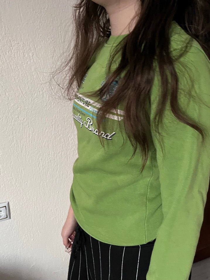 Yeşil Baskılı çocuk  Sweatshirt - Görsel 2