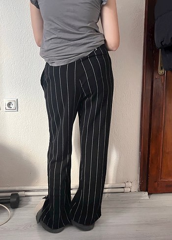 Vintage Tim Burton  girl  vibe çizgili kumaş pantolon - Görsel 3
